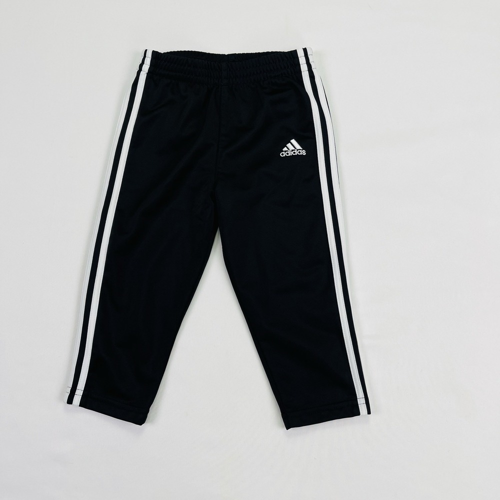 Adidas Toddler Boys Black Striped Pants Joggers Sz 24m